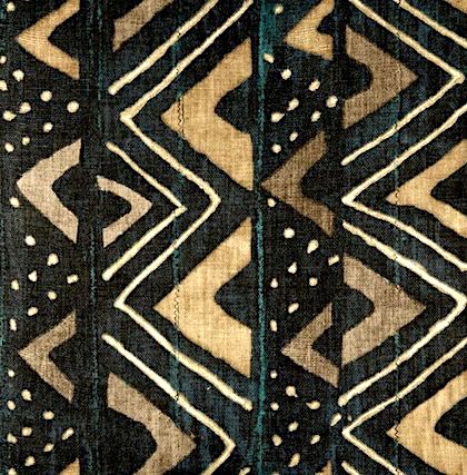 Superb Bogolan Mali Mud Cloth Textile 43 by 64 # 1812 – Ethnika